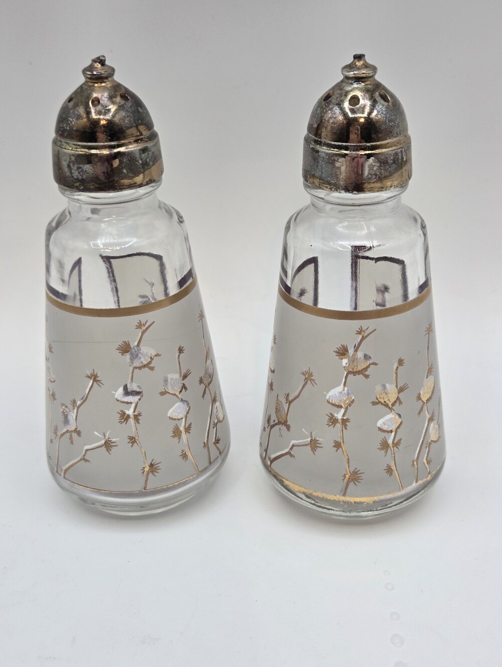 Rare Hazel Atlas Golden Pinecone Salt and Pepper Set